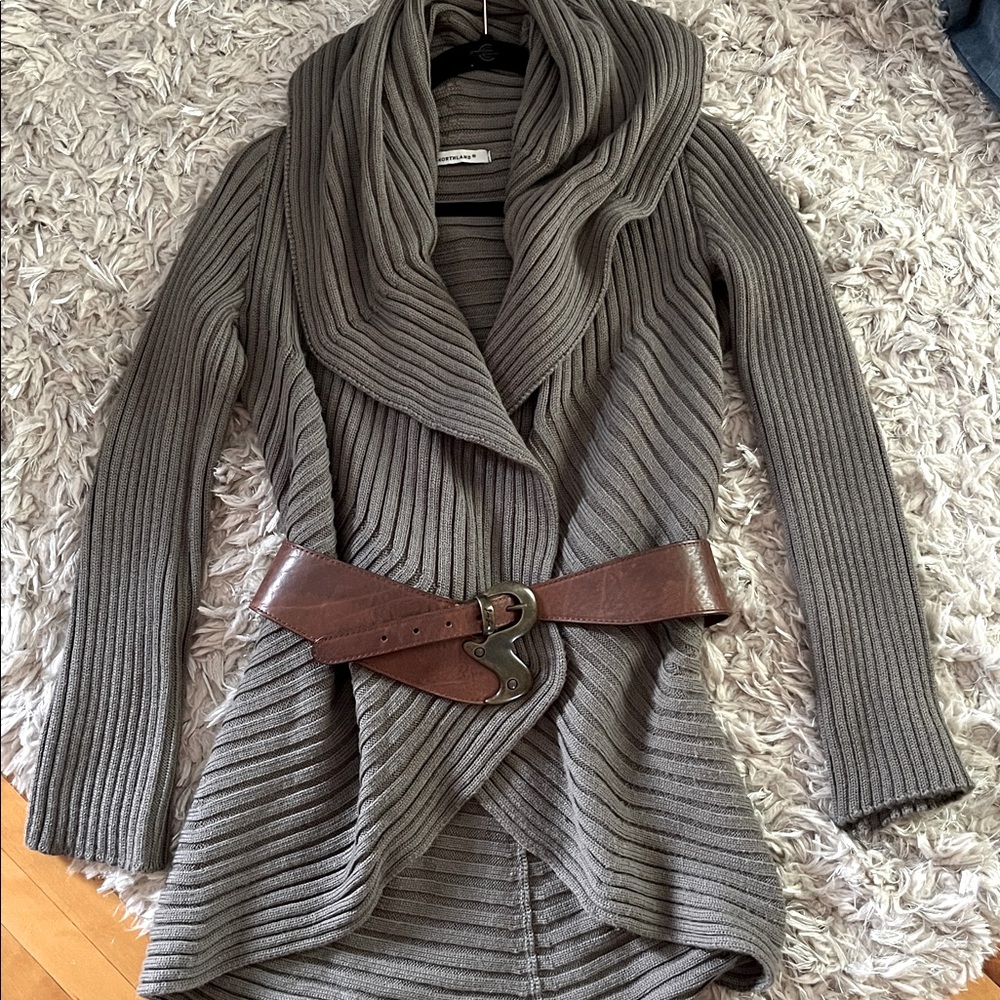 Taupe/ Brown NORTHLAND  Ribbed Sweater